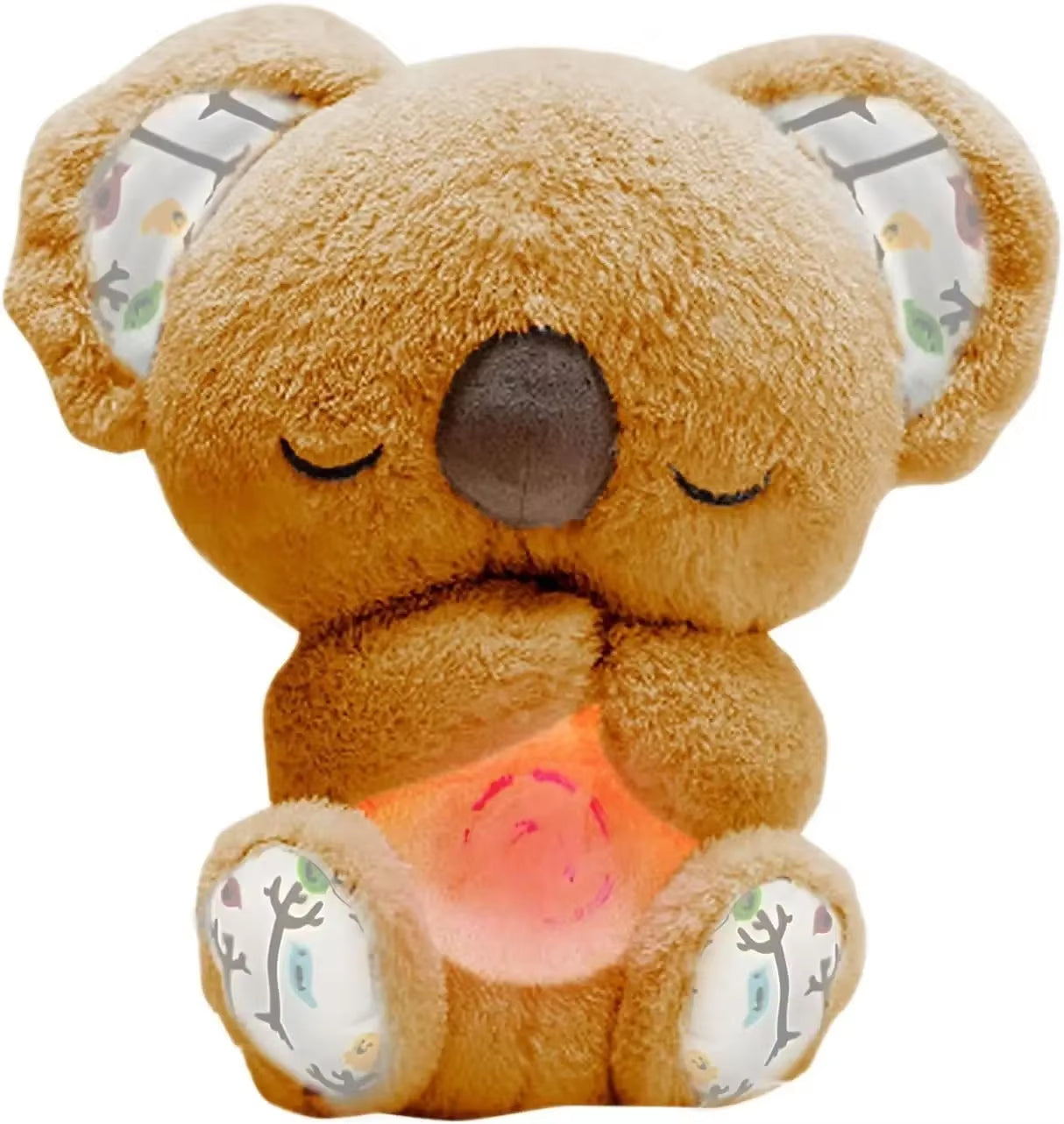 Cuddly Koala Plush Sleep Aid with Soft Glow Night Light Calming Music and Simulated Breathing Comforting Bedtime Comfort Toys