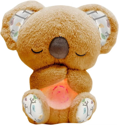 Cuddly Koala Plush Sleep Aid with Soft Glow Night Light Calming Music and Simulated Breathing Comforting Bedtime Comfort Toys