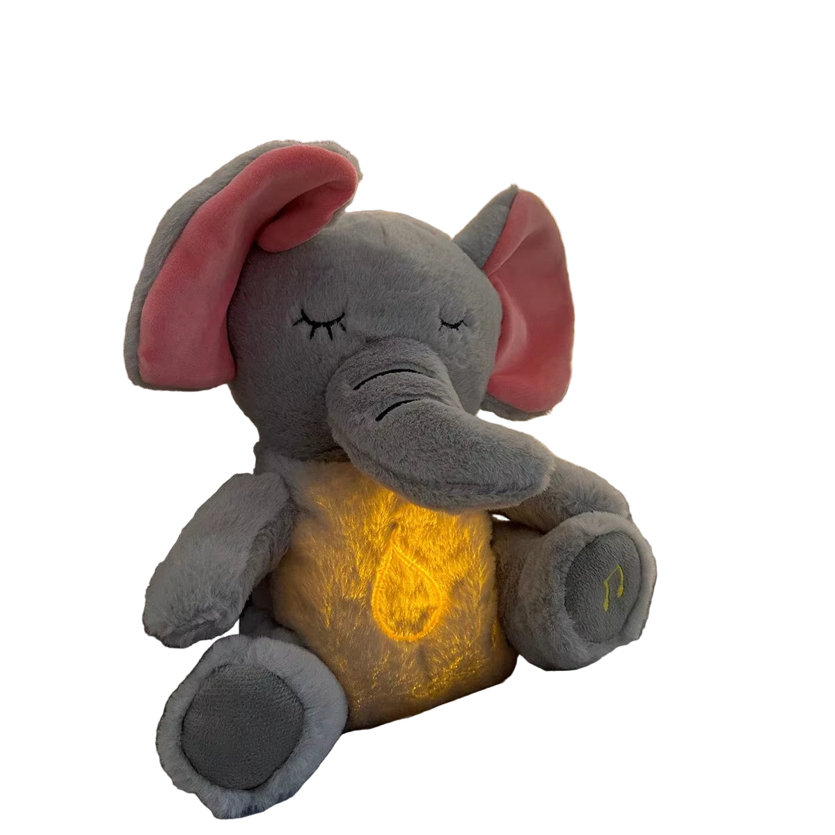 4 Modes Baby Breathing Soothing Elephant Plush Doll Toy Sleeping Companion Music and Light Doll Sensory Stuffed Toy Kids Gift