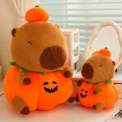 25-60Cm Creative Fun Halloween Capybara Plush Doll Pillow Pumpkin Capybara Plush Toy Holiday Decoration Gift for Boys and Girls