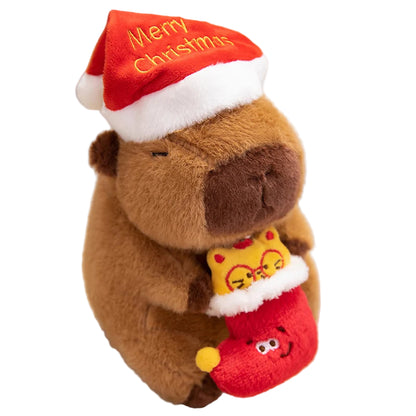 Happy Christmas Capybara Plush Toys Stuffed Cuddly Tree Boot Snowman Gingerbread Man Capybara Doll Lovely Festival Home Decor