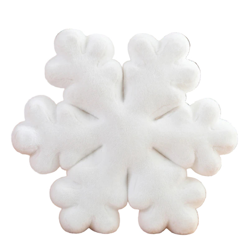 White Snowflake Cushion Snow Pillow Cute Soft Plush Toy Christmas Decorative Pillows Snowflake Decorative Throw Winter Christmas
