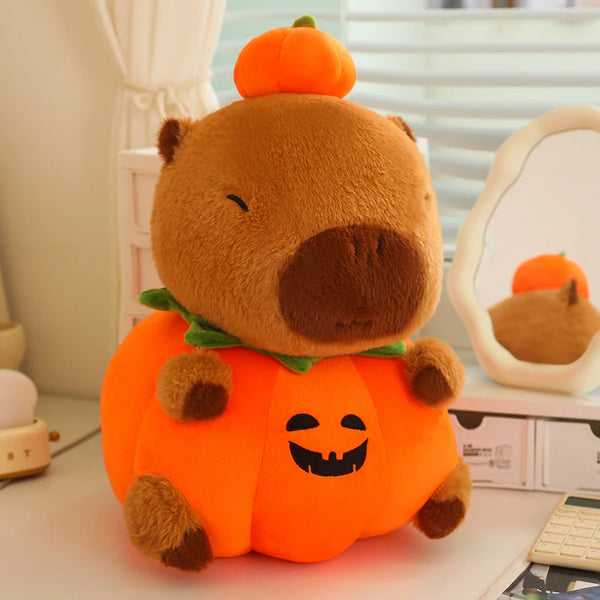 25-60Cm Creative Fun Halloween Capybara Plush Doll Pillow Pumpkin Capybara Plush Toy Holiday Decoration Gift for Boys and Girls